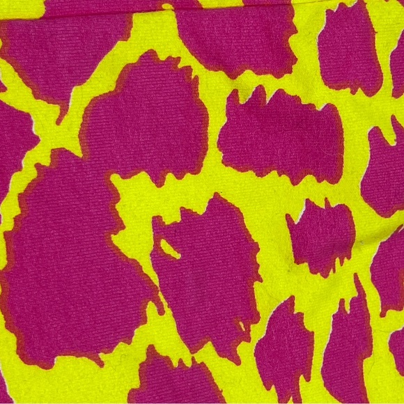 ELSIE & FRED Superfly Leopard Print Stretch High Waist Rave Bottoms Pink Yellow - Picture 4 of 6